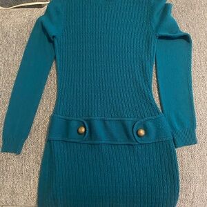 By and by Teal Knit Dress